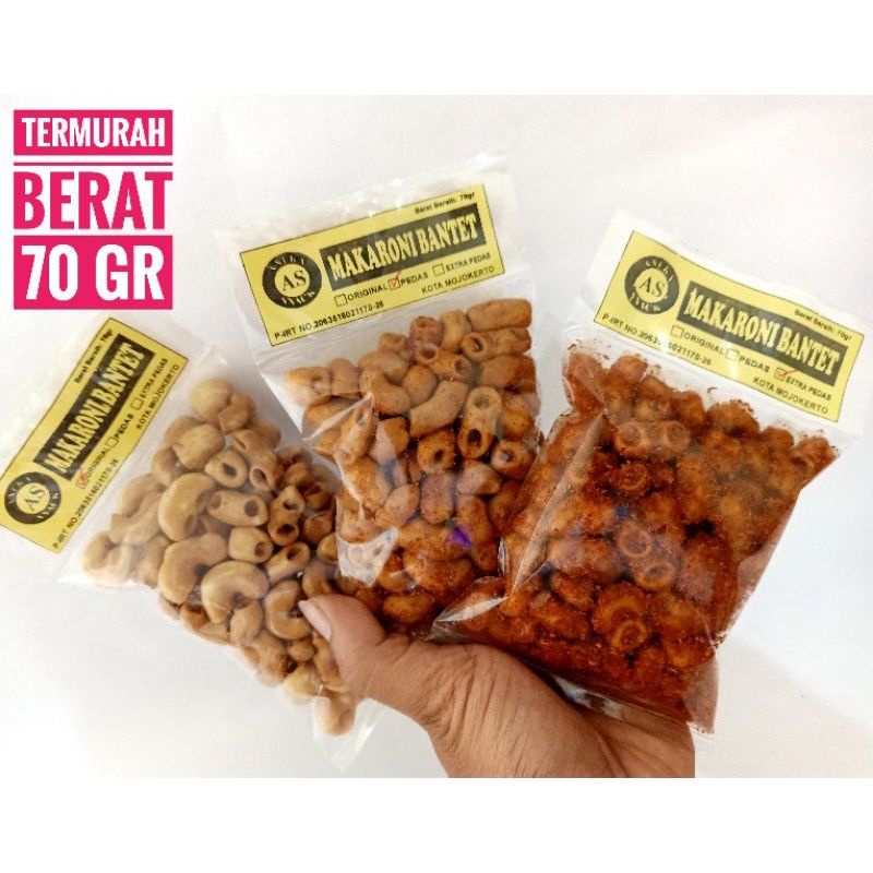 

CEMILAN makroni bantet / makroni ngehe / makroni pedas / jajanan asik / makanan ringan / cemilan murah