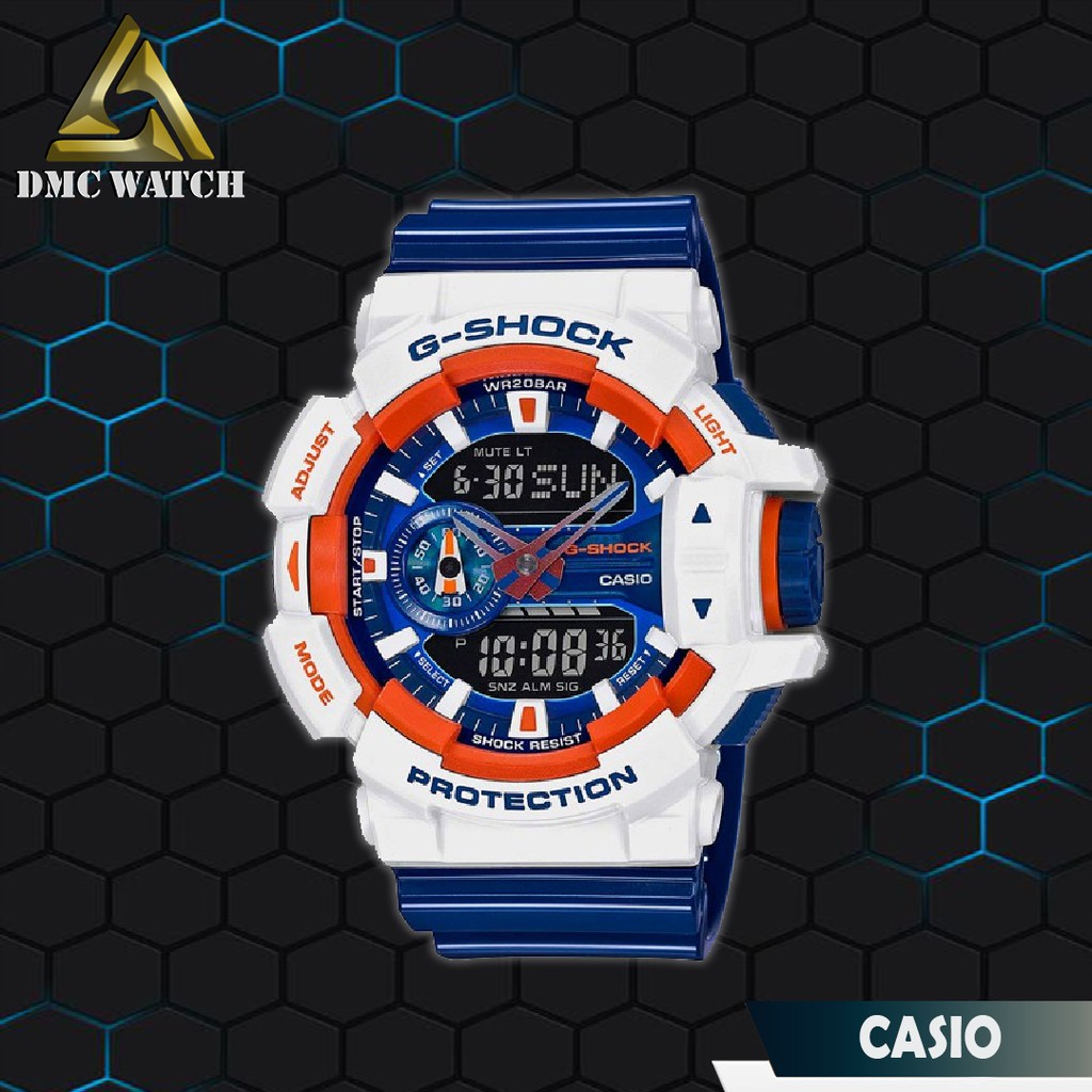 Jam Tangan Pria Casio G-Shock GA-400CS White Blue Original BM