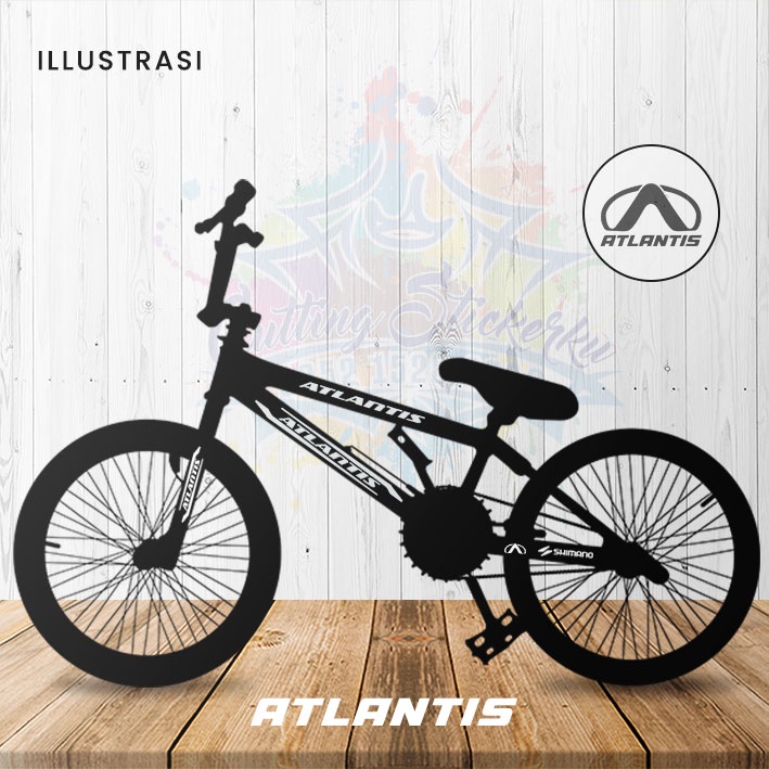 Cutting Stiker Atlantis Variasi Sepeda Sticker Frame Aksesoris Body Style Lipat Keren Decal Striping Bike Road Fixie Mtb Balap Timbul Universal Murah Reflective Nyala Tahan Air Bodi Hologram Batang Gunung Anak Sepedah Kustom Modif