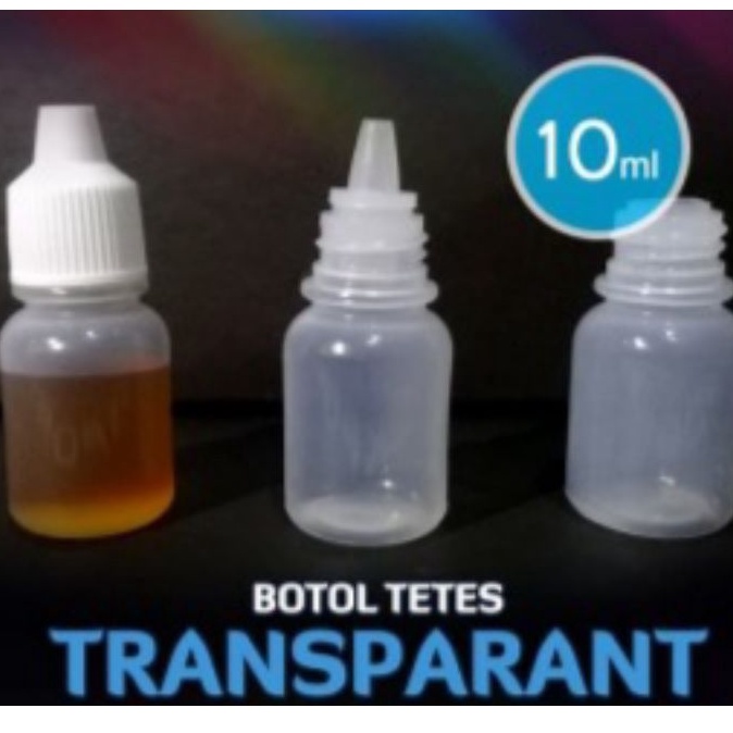 BOTOL TETES 10ML KOSONG TRANSPARAN BENING NATURAL PUTIH SUSU BAHAN LD EMPUKKUALITAS IMPOR TETES MATA