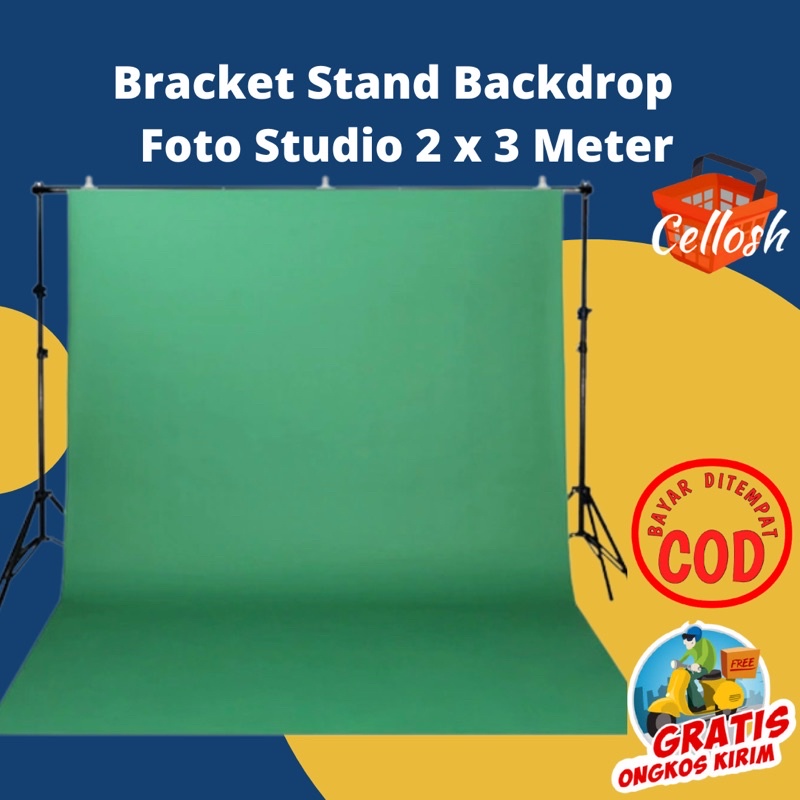 Bracket Stand 2 3 Meter Backdrop Foto Tiang Background Foto Studio Tiang Stand Latar Belakang Perlengkapan Photo Studio