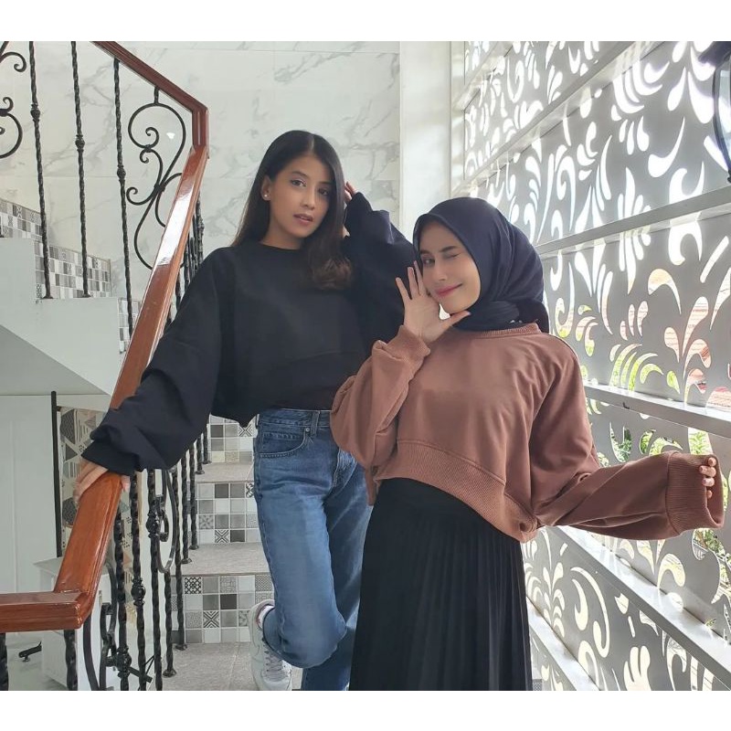 EXTRA CROOPE BASIC WANITA | Sweater Crop Style Wanita Korean | Fashion Wanita Terbaru