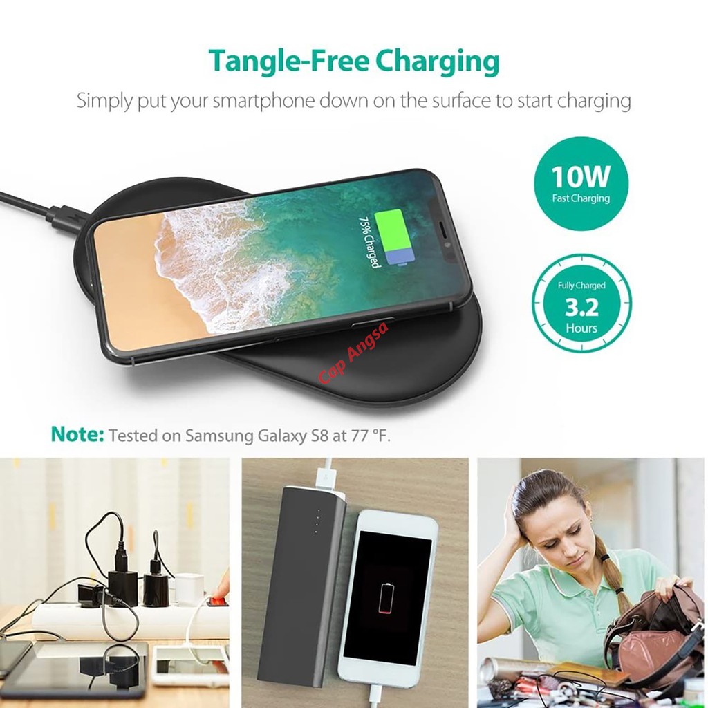 RAVPower RP PC067 FAST CHARGING WIRELESS CHARGER HP 5W iPHONE 10W ANDROID RAV POWER PC 067 4 COIL