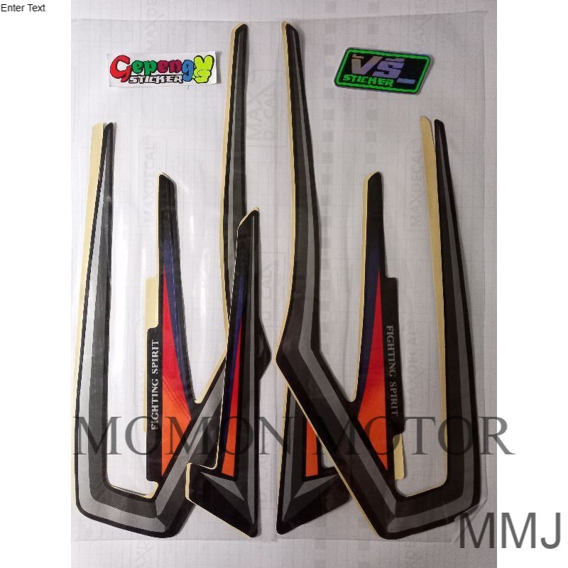 STRIPING  YAMAHA RX KING 2000 2001 HITAM LIST ORANGE OREN