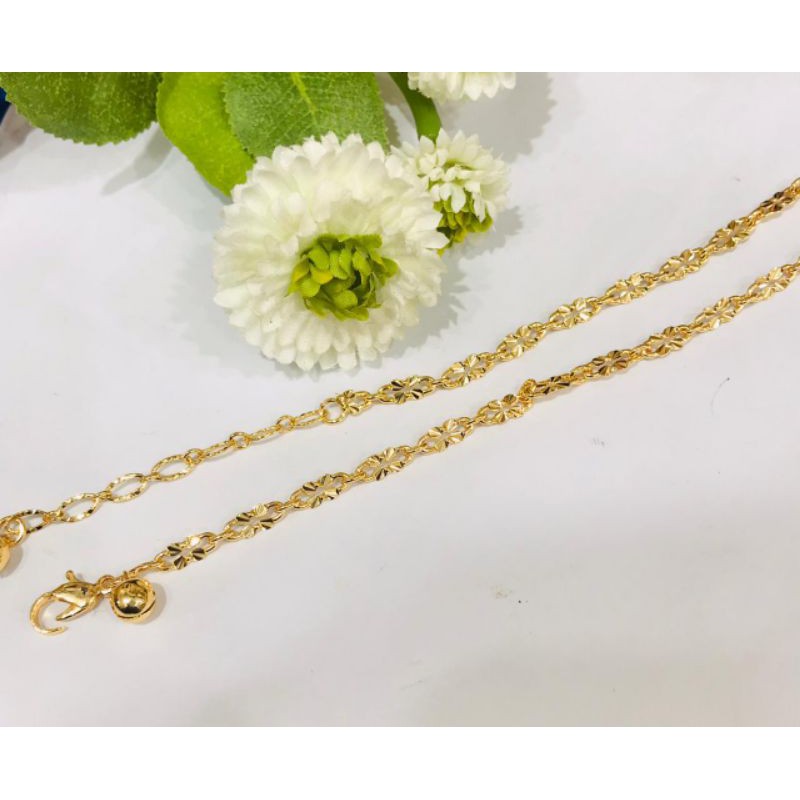 GELANG TANGAN WANITA DEWASA TITANIUM GOLD MOTIF PILIHAN LAPIS EMAS 24 K