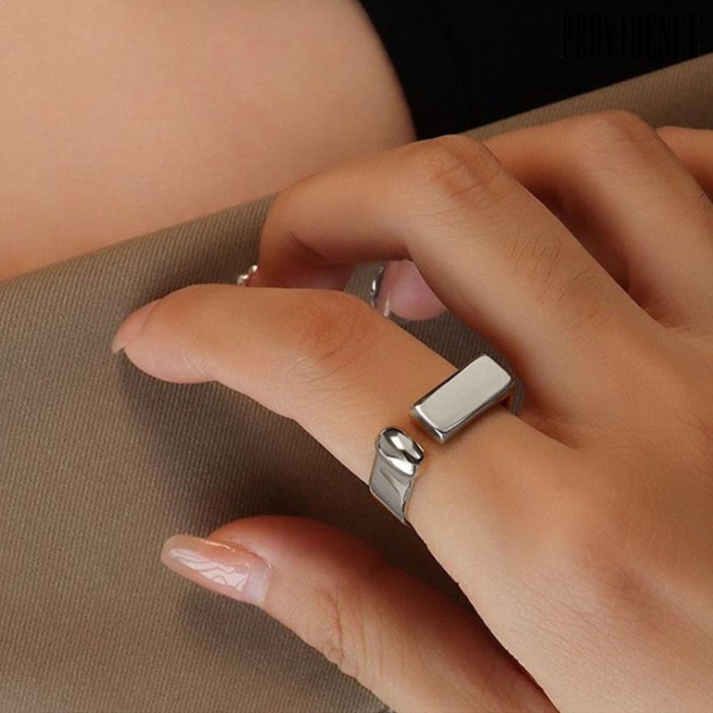 Cincin Model Terbuka Bentuk U Bahan Alloy Untuk Unisex