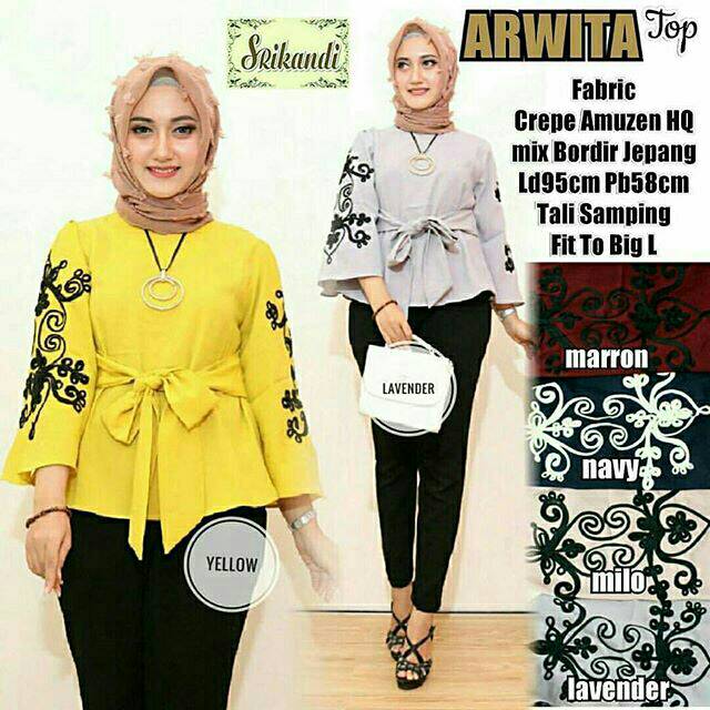 ARWITA TOP DRESS MUSLIM - Blouse, Atasan - baju wanita - baju gamis - dress - gamis - gamis wanita