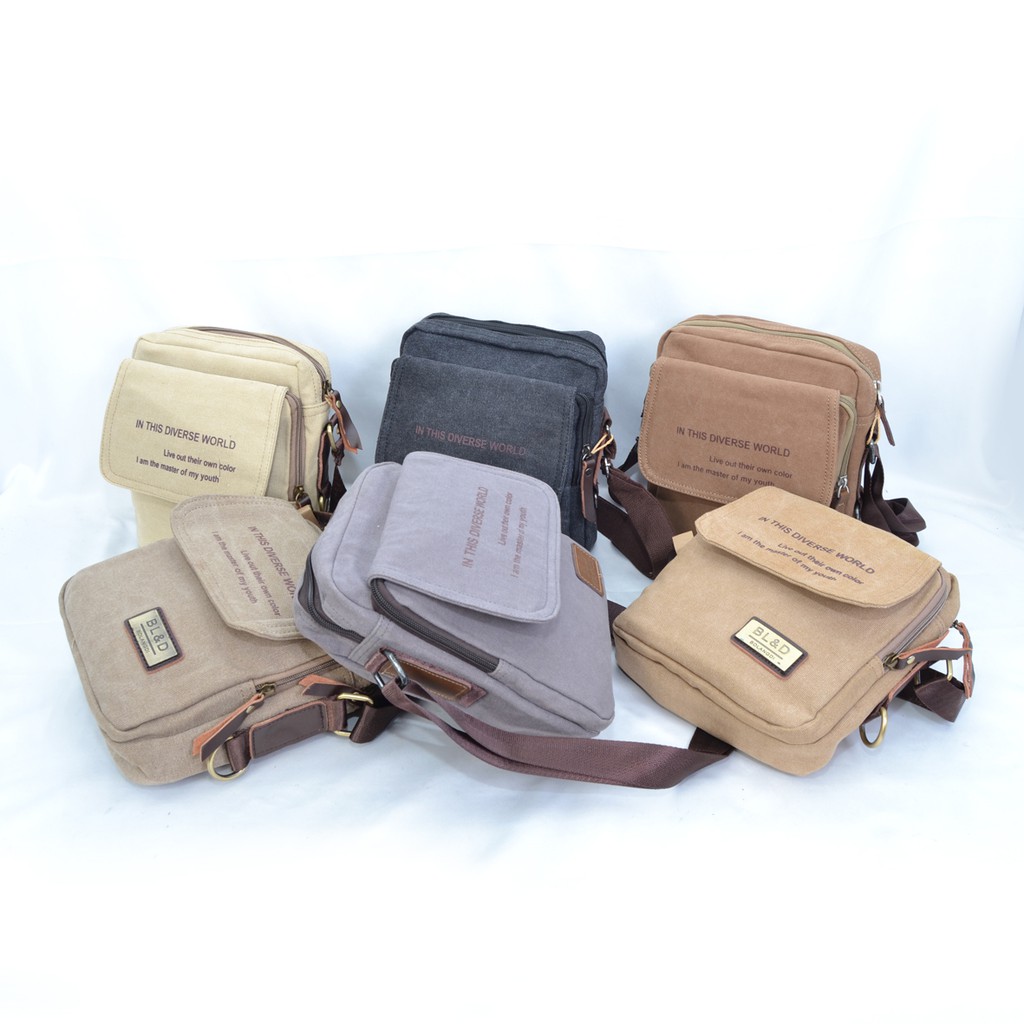 Tas Selempang Pria - Tas Selempang Pria Kanvas BL&amp;D Pria Import 7062