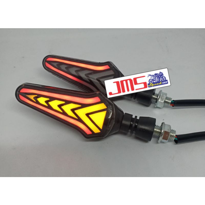 lampu sen led d289 merah putih biru plus sen running crf wr155 klx vario vixion r15 cbr mx king xride cb