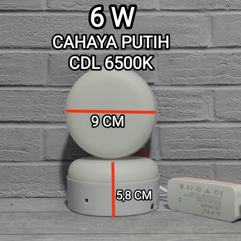ATN PANEL LED 6W 6 WATT OB BULAT OUTBOW OUT BOW TEMPEL PLAFON SNI