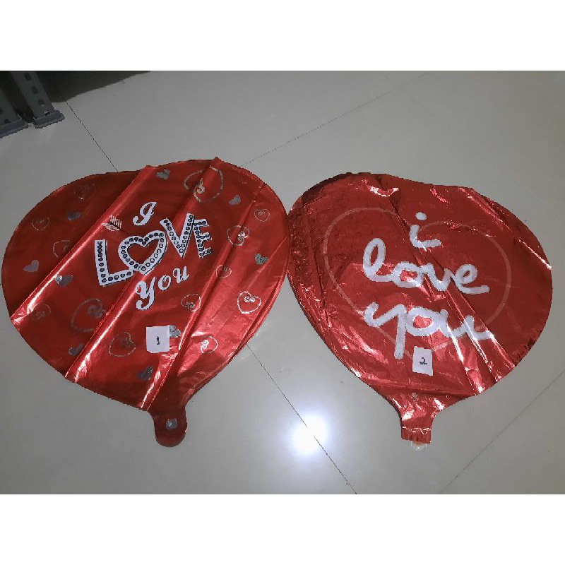 Balon Foil Hati Printing I Love You