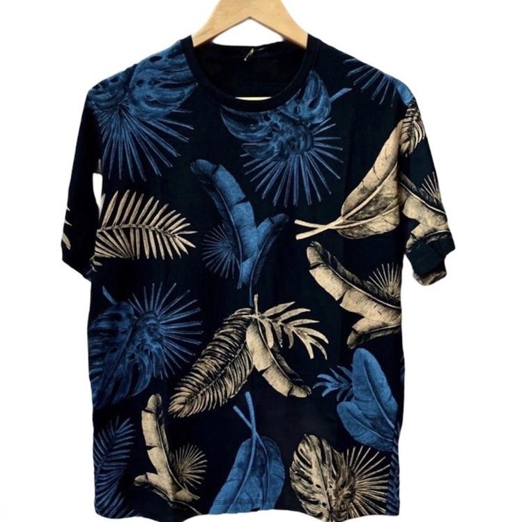 Bestseller JJB9E kaos distro pria black leaf printing kaos motif full printing 94 Terkini