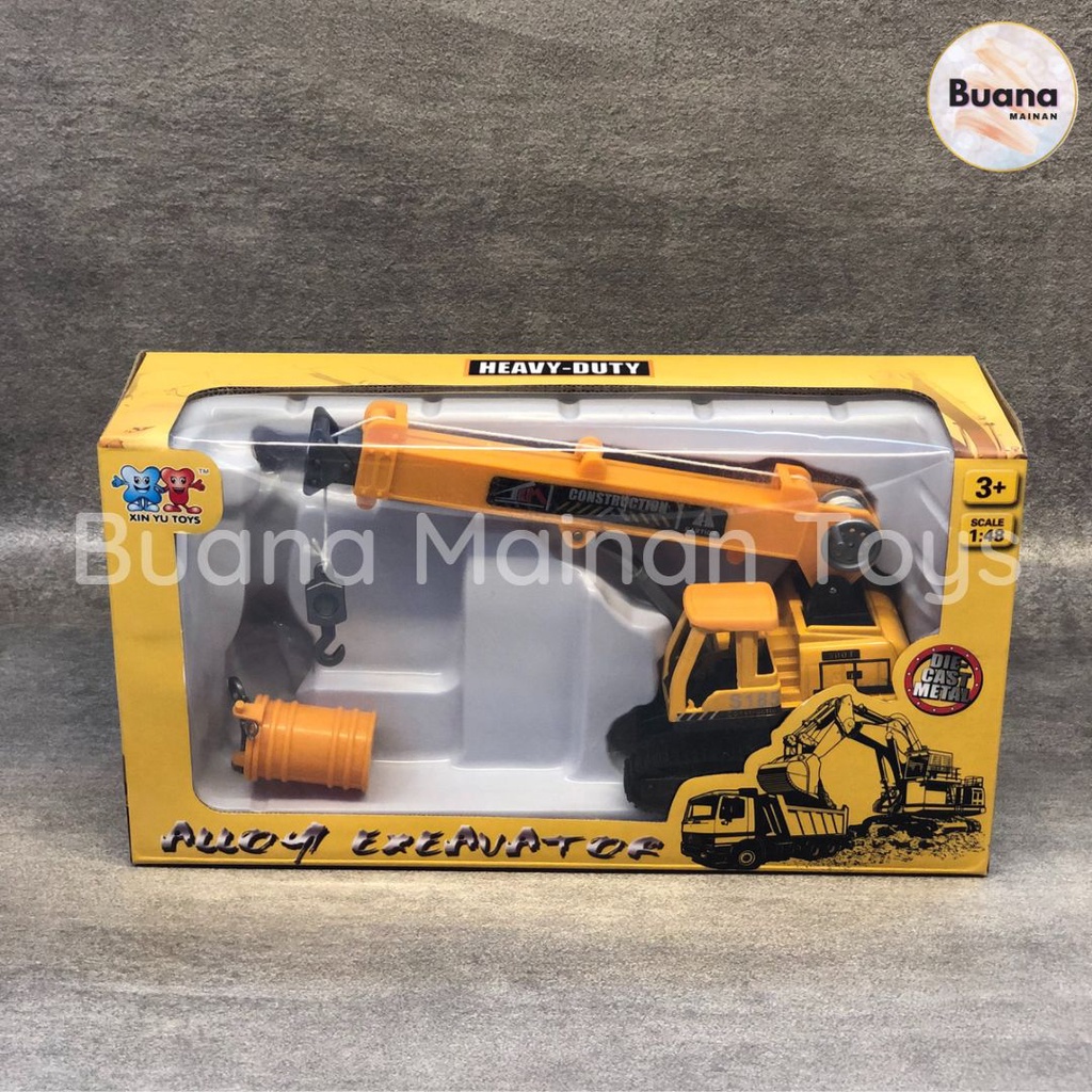 DIECAST METAL ALLOY EXCAVATOR 1:48 MODEL MAINAN TRUK BEKO KONSTRUKSI SKALA MINIATUR