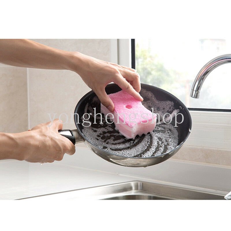 4 Pcs / set Spons Pembersih Cuci Piring Bentuk S Penyerap Air Untuk Dapur