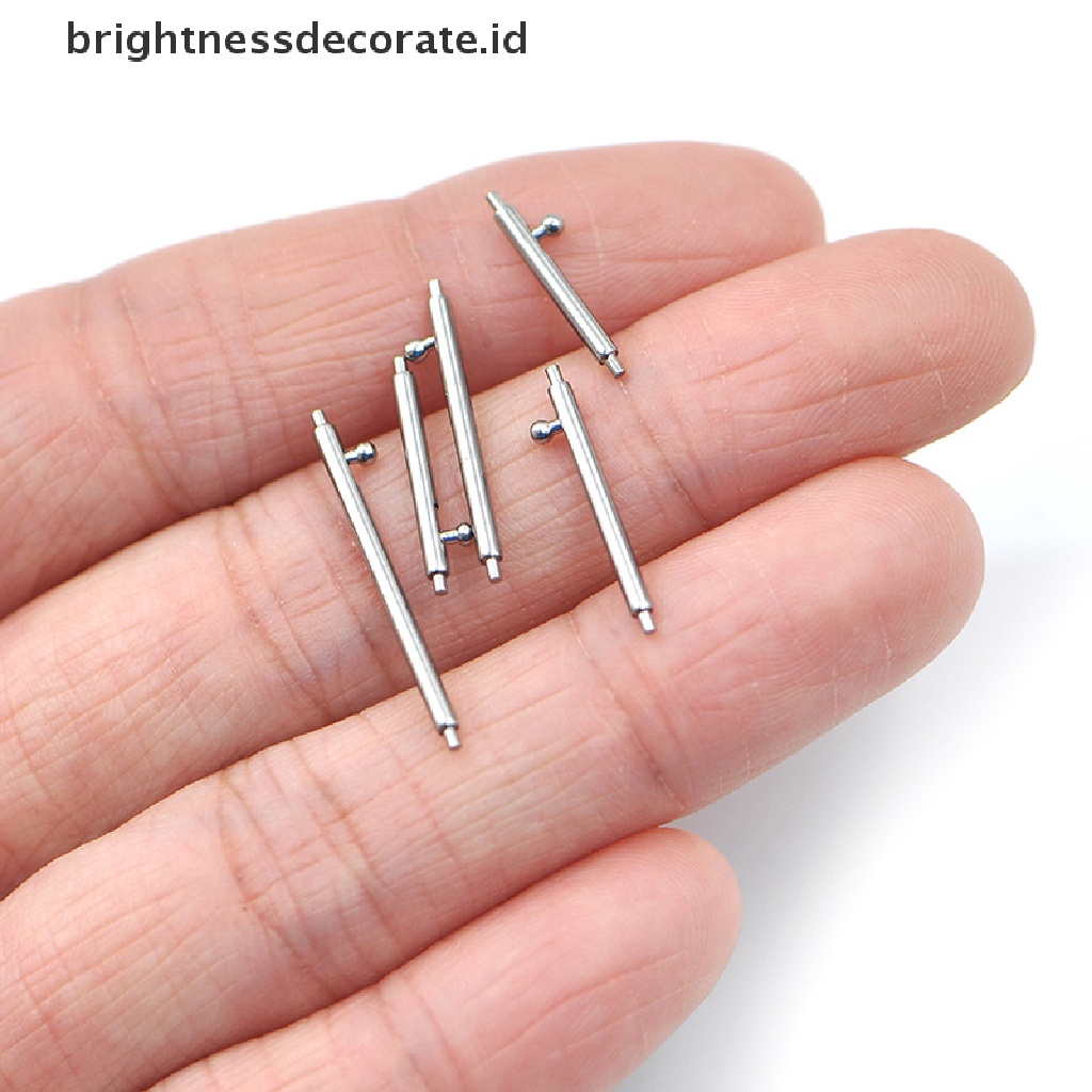 10pcs Pin Bar Strap Jam Tangan Bahan Stainless Steel Ukuran 12-22mm