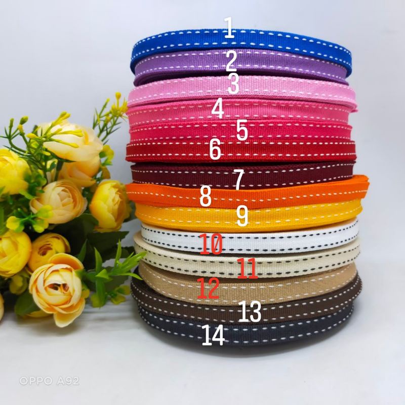 

1 roll pita grosgrain 1cm pita bis 1cm tali pita perrol pita bis bintik 1cm