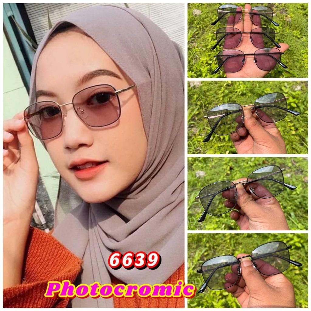 NEW Free Box Dan Lap Kacamata Fashion Photocromic Wanita Pria Kekinian 2021Lensa Photocromic