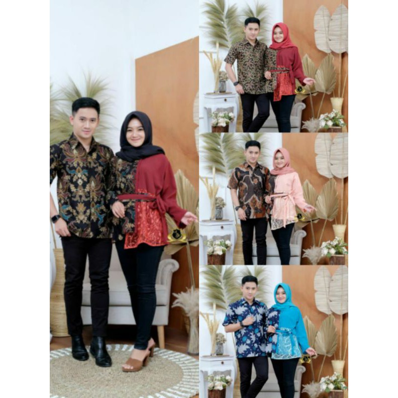 Sarimbit Batik Atasan Model Baru / Batik Couple Combinasi Wolvis Dan Tille