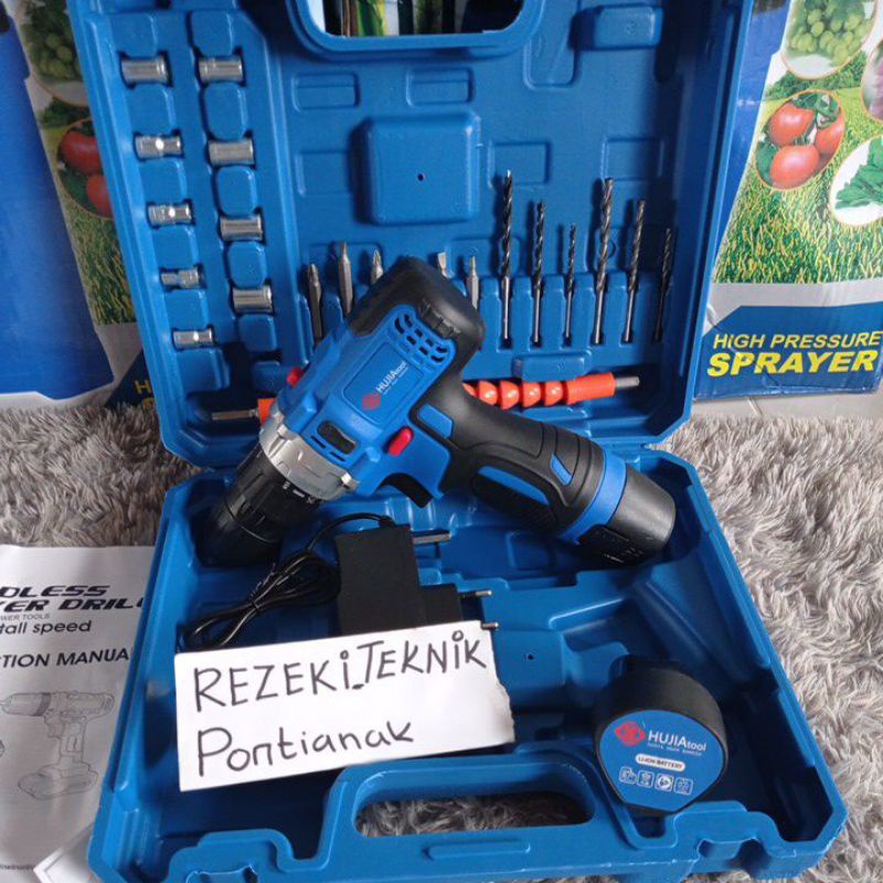 MESIN BOR BATERAI HUJIA 12VOLT PRO1012