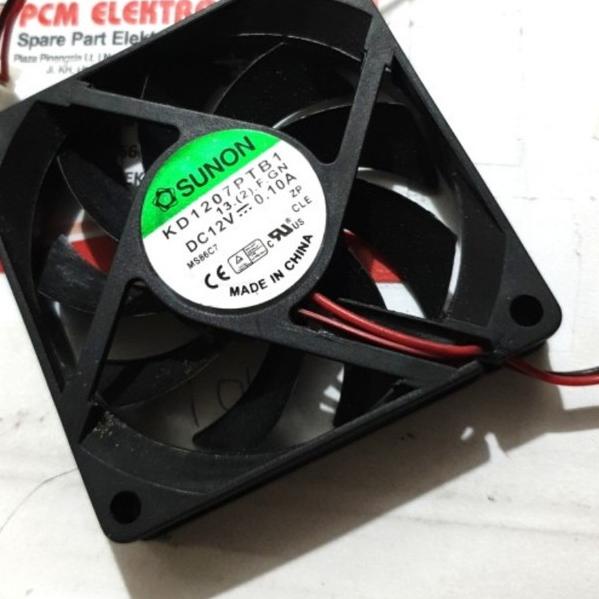 ✦ fan 12v kipas pendingin sunon 7x7cm 7cm 7 cm kb1207ptb1 tebal 14mm ☺