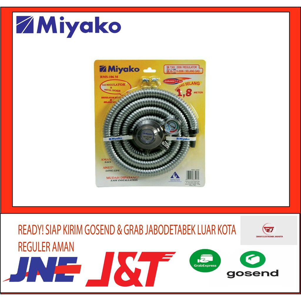 MIYAKO Selang Gas Paket. Regulator + Selang 1.8 m. Baru Bergaransi Resmi