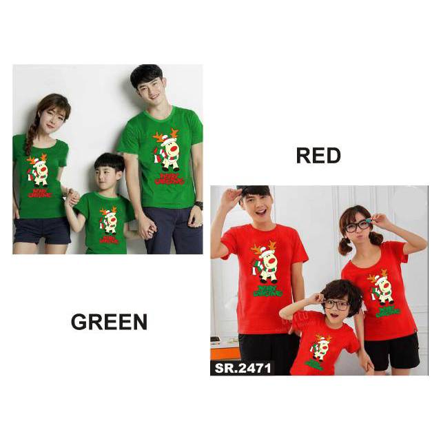  Baju  kaos  couple  family keluarga merah putih natal 