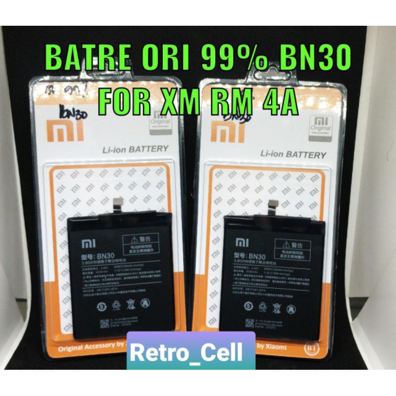 Batre Xiaomi BN30 Baterai Xiaomi BN30 Baterai Xiaomi Redmi 4a Baterai