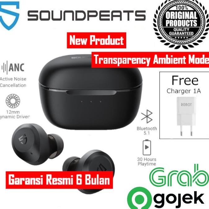 Jual Soundpeats T2 Anc Tws True Wireless Earbuds Active Noise Cancelling Shopee Indonesia