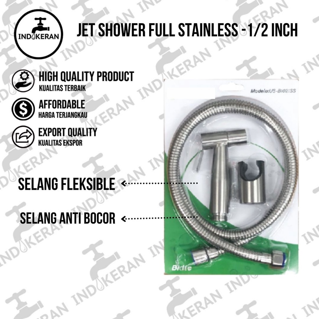 INDOKERAN - Jet Shower Toilet Set Full Stainless SUS 304