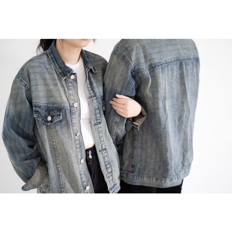 VIERLIN - Jaket jeans couple oversize 166 167