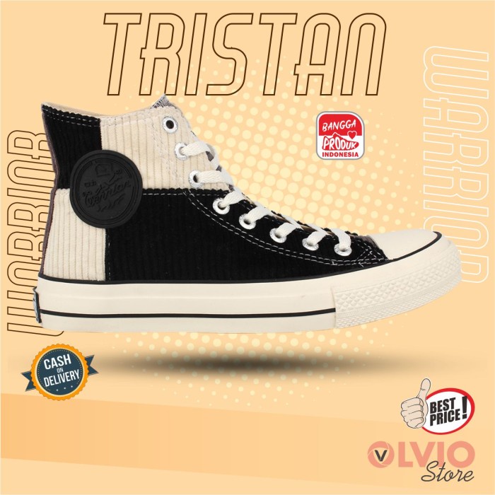 ramas Warrior TRISTAN HC - Sepatu Sneakers Vulcanized Cordura Warrior Ori - Maroon, 42 mrh