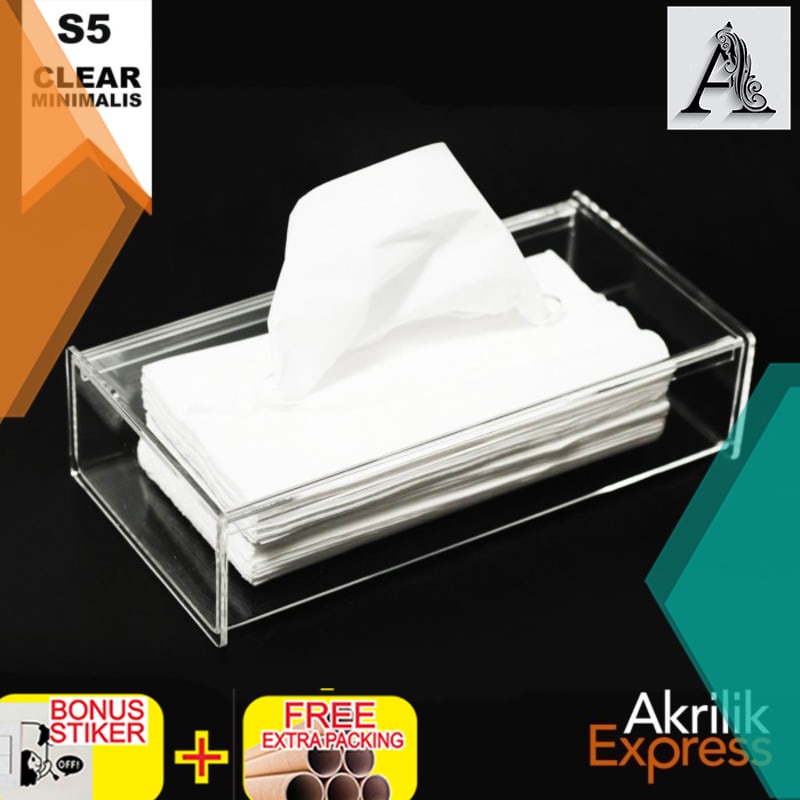 

Promo Termurah / Box tissue akrilik / Tempat tissue akrilik bening S5