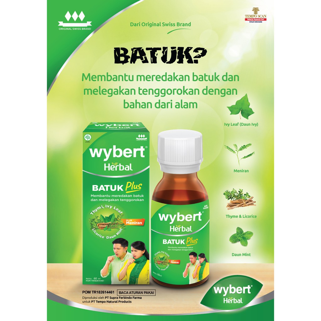 Wybert Herbal Batuk Plus 60ml Wybert Herbal Shopee Indonesia