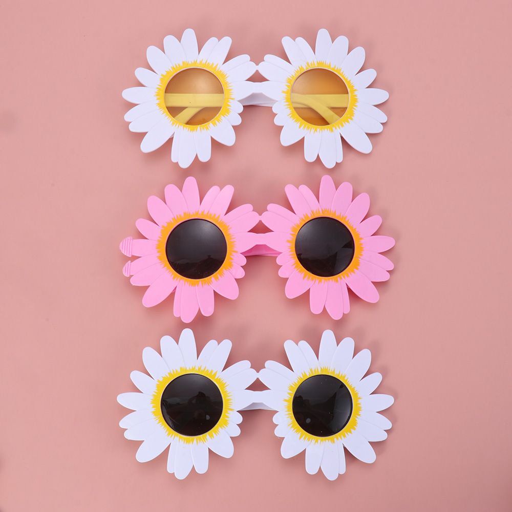 SUYOU Sun Flower Birthday Glasses Cake Party Sunglasses Ice Cream Insert The Cards Funny Decorate Holiday Celebration Selfie Props