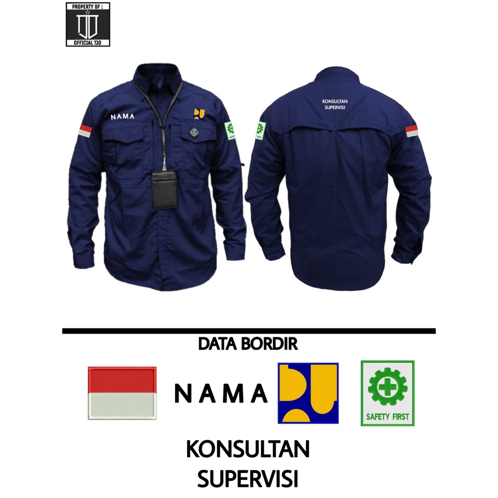 Kemeja rompi tactical plus bordir pria wanita / w-tac panjang / 511 panjang / kitanica / hexagon / rompi