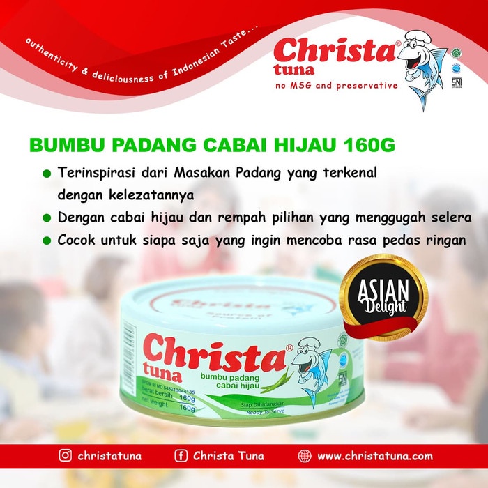 

asa457a Christa Tuna - Tuna Bumbu Padang Cabai Hijau Dalam Kaleng Xa20X1
