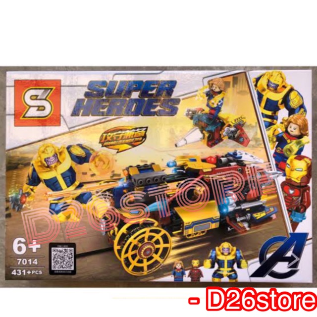 Mainan Lego Mini Figure Marvel Avengers End Game Iron Man Captain Marvel versus Thanos Iron Laser