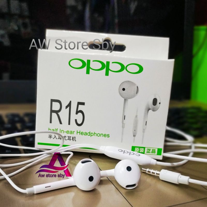 Headset oppo big bass R-15 series Earphone oppo A71 A83 neo 7 A3S A5S A37 A39 F1 F3 F5 F7 F9