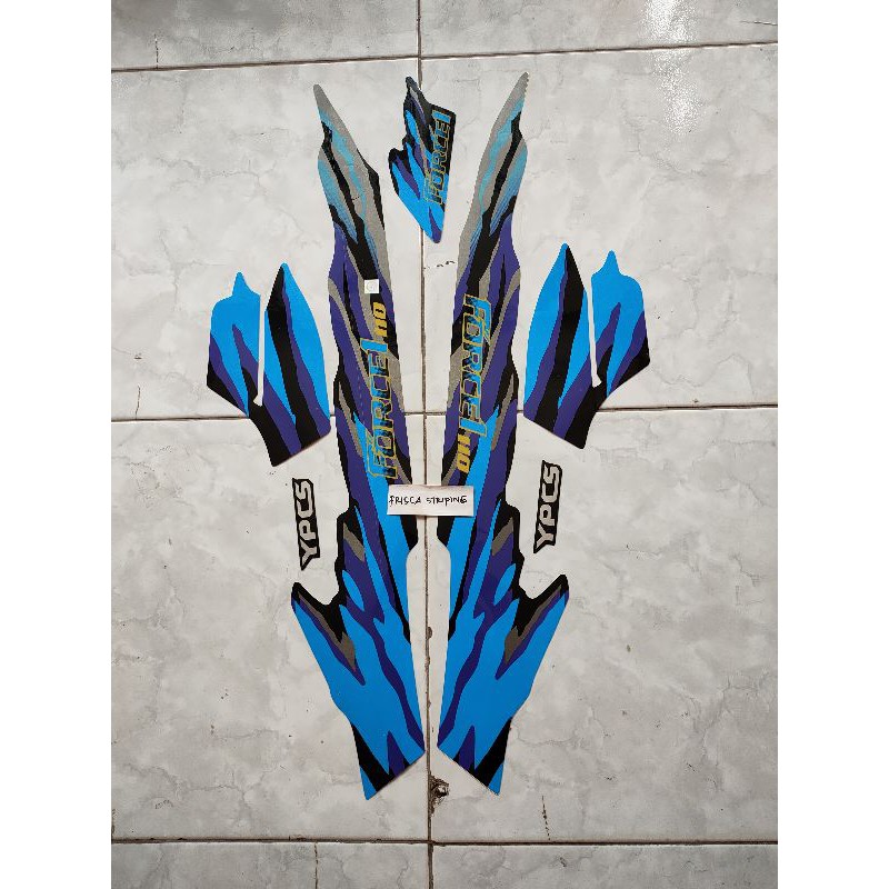 striping stiker force 1 force1 biru 1993 93 1994 94