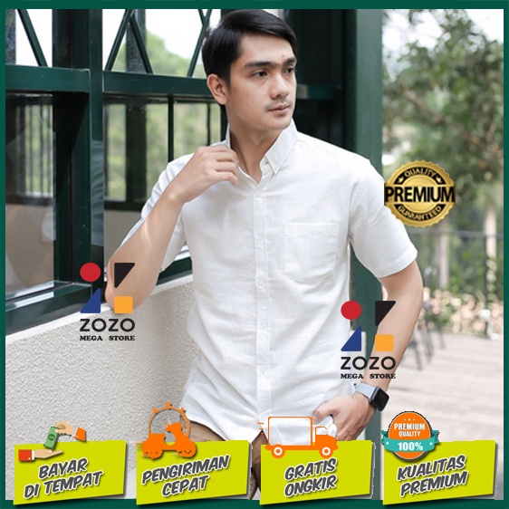 Kemeja Pendek Pria kemeja Polos Kemeja Slimfit Kemeja Kasual Besic Kemeja Putih