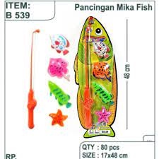 B 539 - Mainan Kail Pancing Ikan isi 4 ikan B539