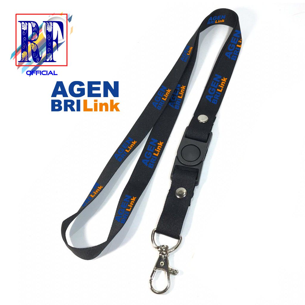 Gantungan kunci AGEN BRILink Bank Republik Indonesia tali lanyard bank gantungan leher id card name 