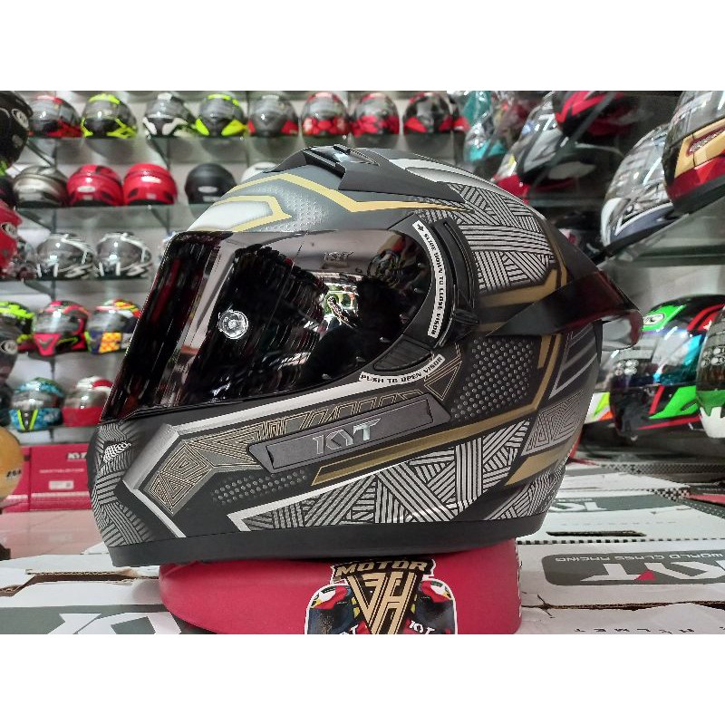 kyt helm k2 raider Black panther gold ++ paket ganteng termurah