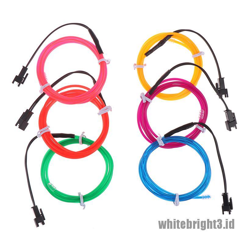 Lampu Neon LED EL Wire Rope Flexible 1M Warna Putih Untuk Dekorasi Pesta Dansa