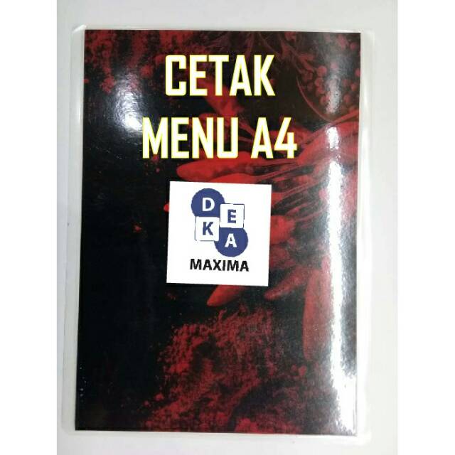 

Cetak menu A4 1 sisi Laminasi cafe warung resto
