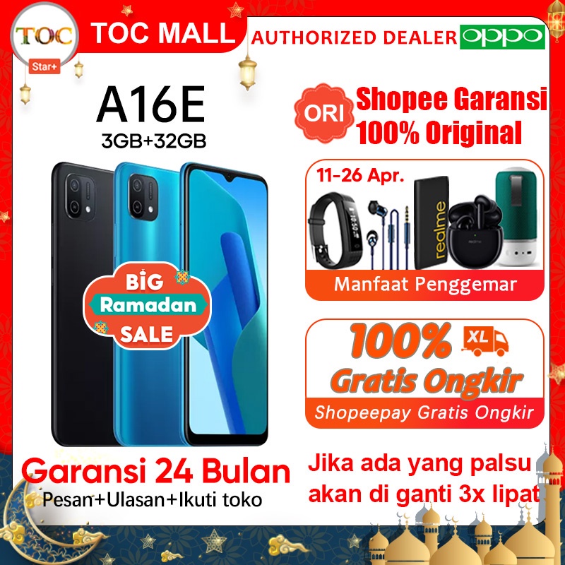 OPPO A16e 3GB + 32GB OPPO A16 3/32G,4/64GB,Garansi Resmi 5000mAh, Kecepatan Penyegaran 60Hz, AI Face Unlock, Sensor Sidik Jari,Garansi Resmi HP OPPO A16 RAM 3/4GB ROM 32/64GB 100% Ori Bisa COD Cicilan Kredit Gratis Ongkir-1
