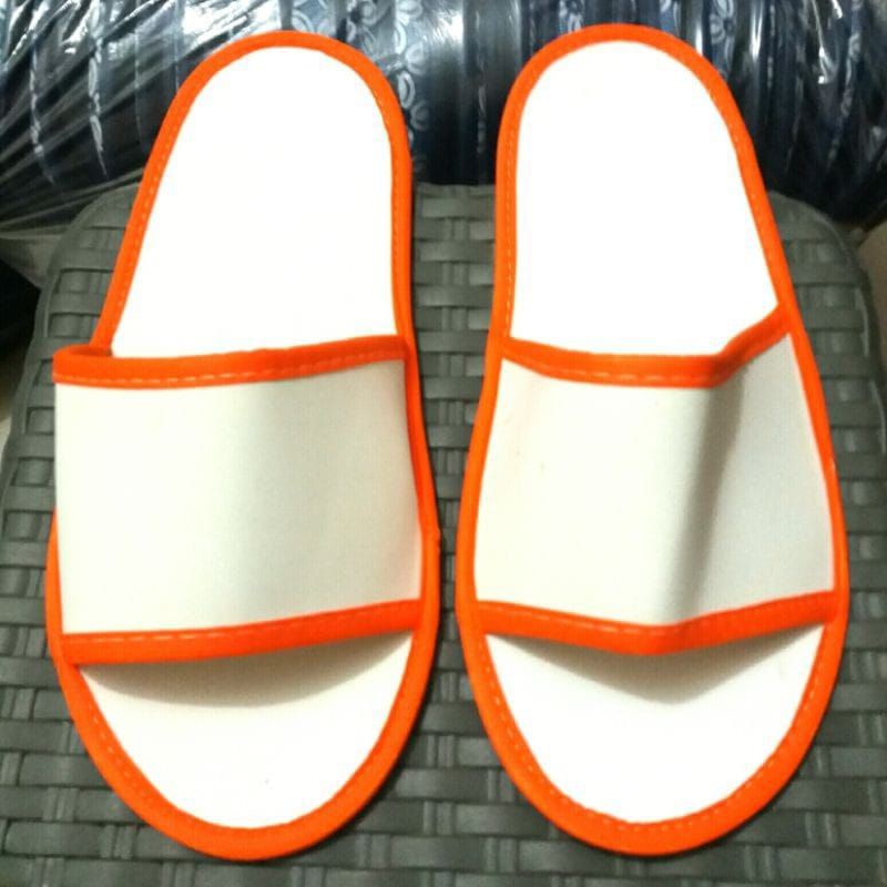 COSTUM SABLON SANDAL LANTAI /HOTEL # SLIPPERS SEPOND 4 ML MIN ORDER 100 PASANG-List oren