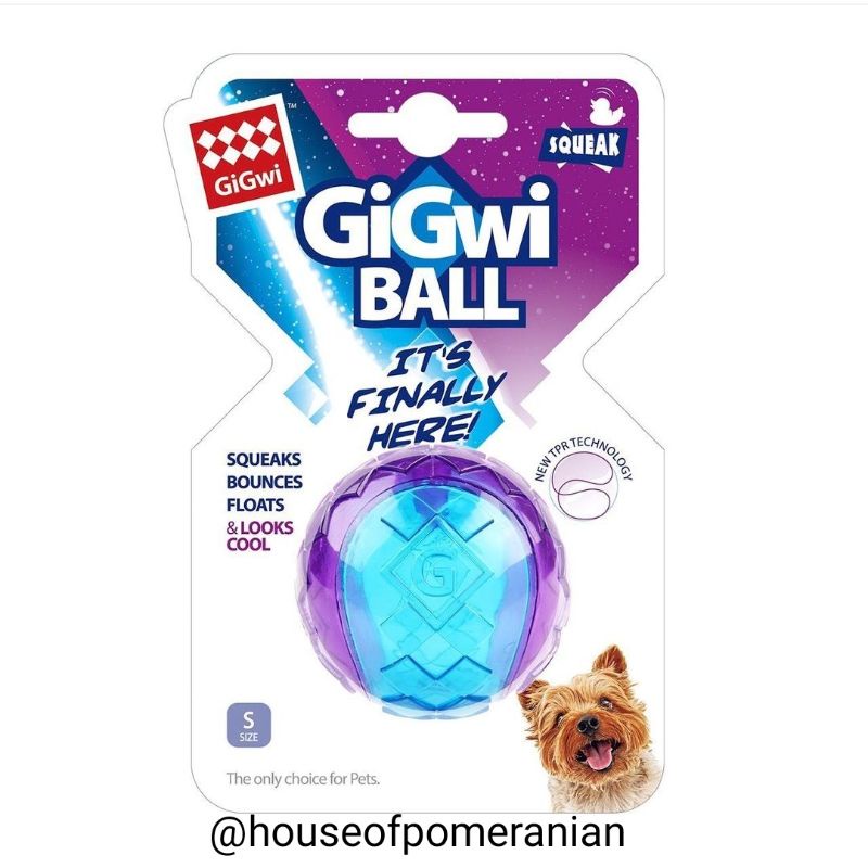 gigwi mainan anjing ball with squeaker dog ball toys squeaky chew rubber