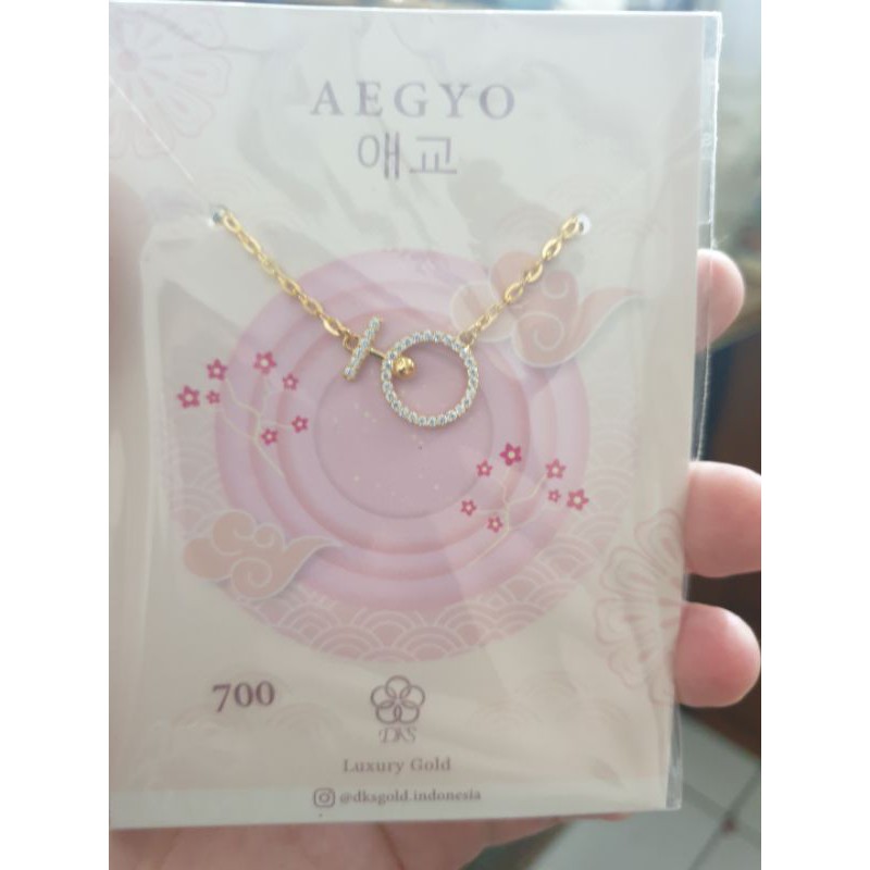 kalung koye korea aegyo ring permata putih emas asli 700 70% 16k fashion