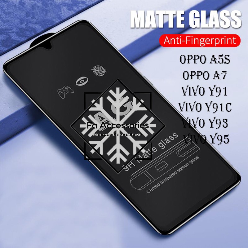 Tempered matte glass a5s a7 y91 y91c y93 y95 anti glear tempered glass matte anti minyak